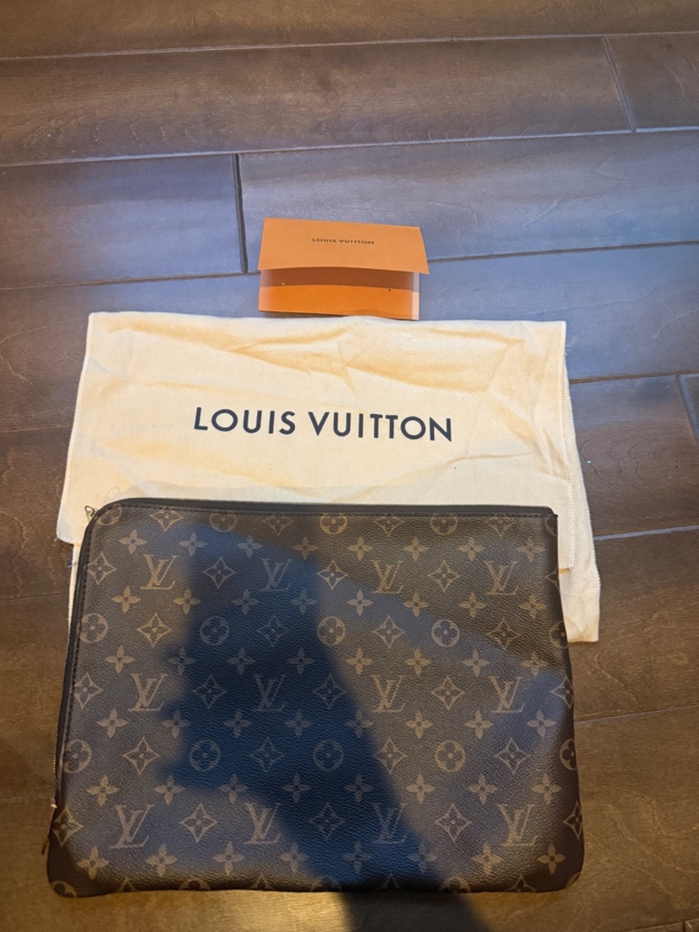 Authentic Louis Vuitton Monogram Canvas Pouch - Brown